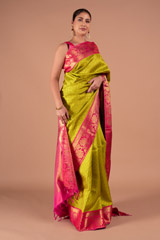 Green Silk Saree620 video